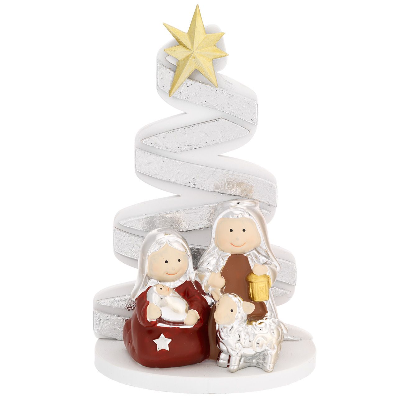 ALBERO ONDE H. 150 ARGENTO CON PRESEPE
